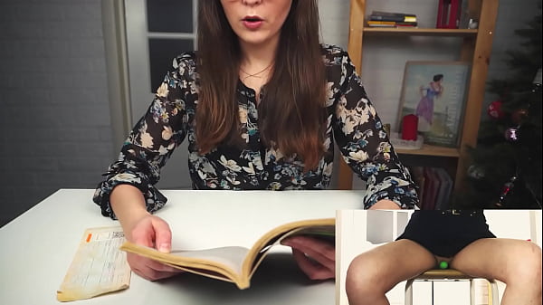 Literary orgasm from a beautiful student. Reads a book while sitting on a vibrator and tries to finish reading it…